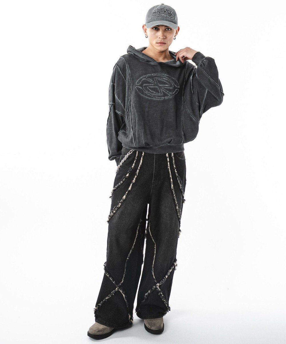 WEGO 【ユニセックス着用ITEM/MLサイズ展開】コールドダイスウィッチングプルパーカー 