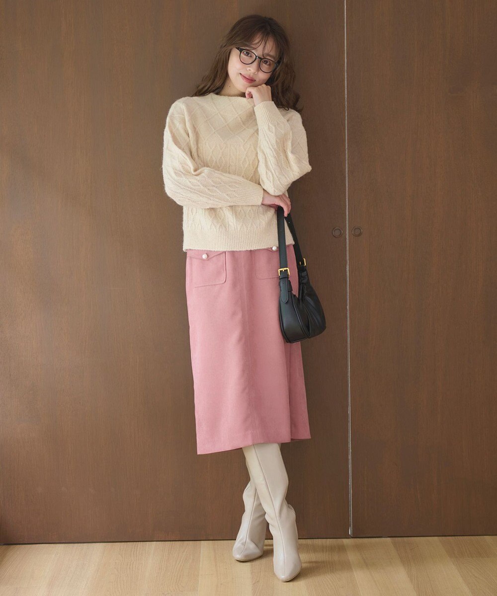 Feroux 【洗える】ケーブルアソート プルオーバーニット 