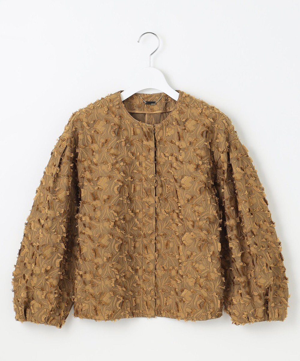 自由区 L YONEZAWAレーシージャガード ノーカラージャケット 