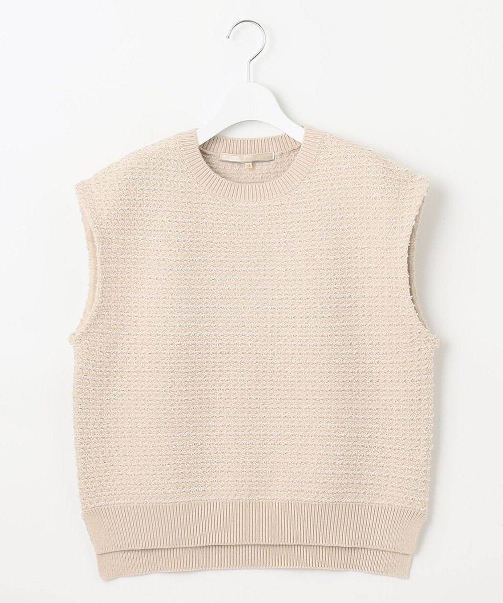 自由区 L 【洗える】ツイードライクニット ベスト 