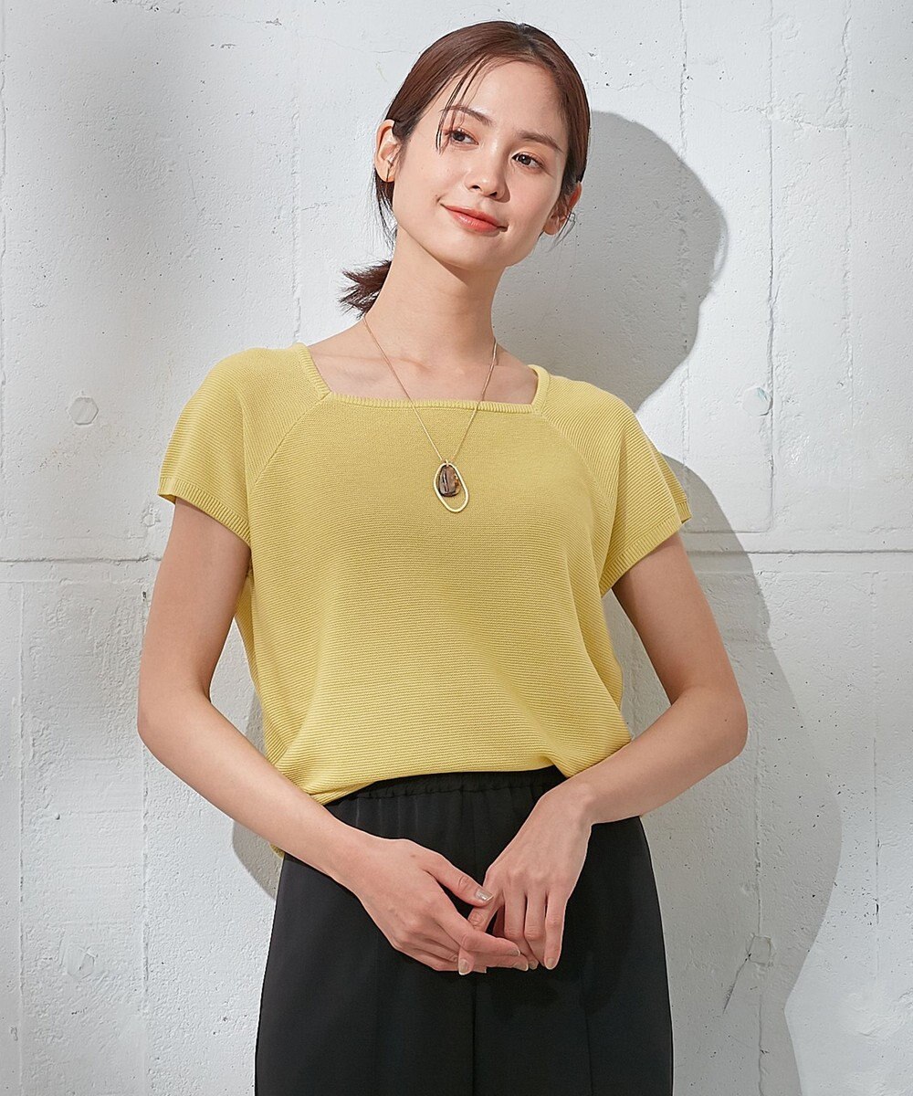 ANY 【洗濯機可能/アンチピリング/UVケア】アクリルガータースクエアニット 