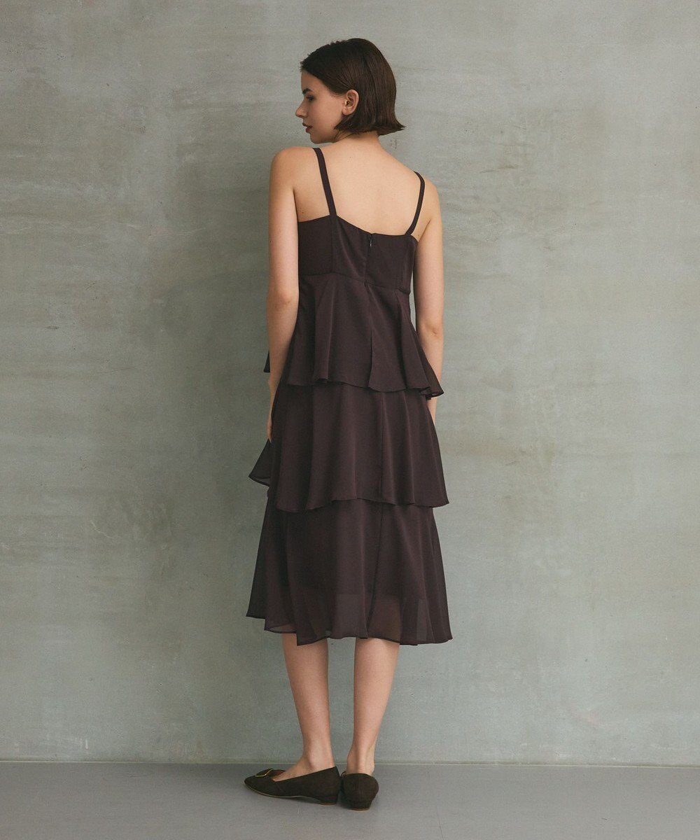 GRACE CONTINENTAL シフォンケープドレス 