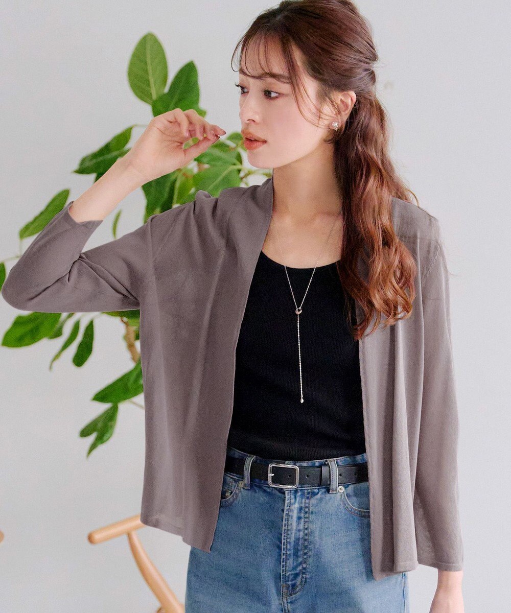 Tiaclasse L 【小倉優子さん着用・UVケア・接触冷感】ショートトッパーカーディガン 