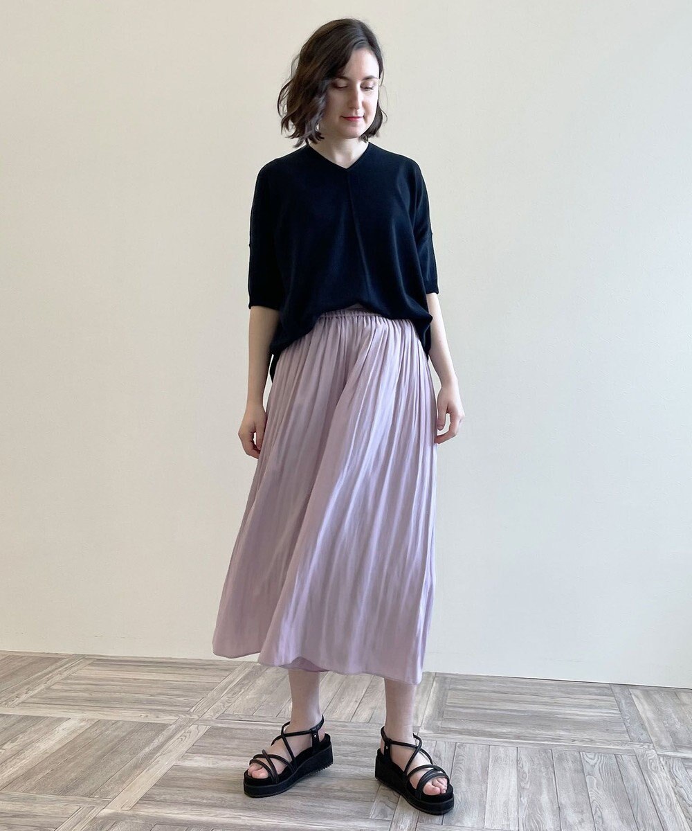 自由区 【新型登場！/WEB限定カラー有】ハイツイストコットンアセテート ニット5分袖 