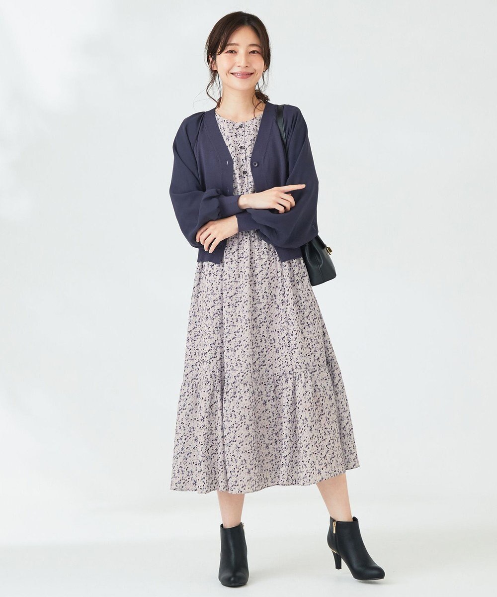 ANY SIS 【洗える】シアースリーブ カーディガン 