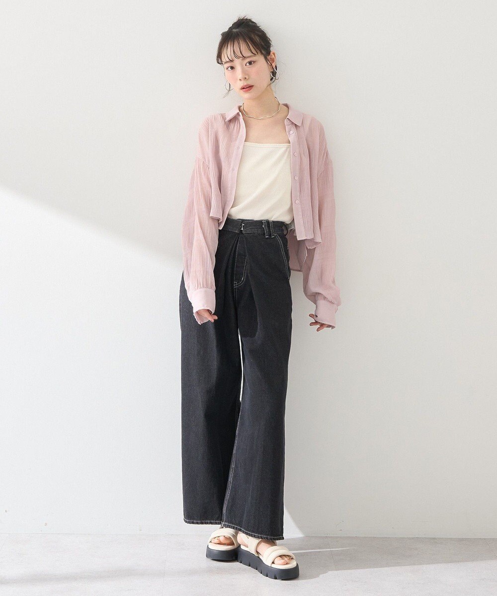 earth music&ecology マジョリカプリーツショートシャツ 