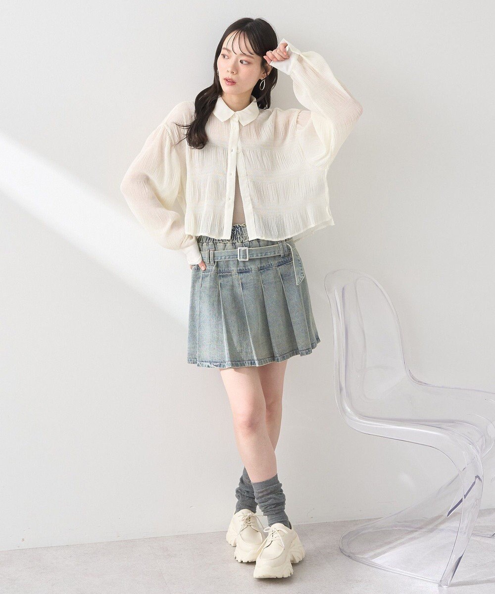 earth music&ecology マジョリカプリーツショートシャツ 