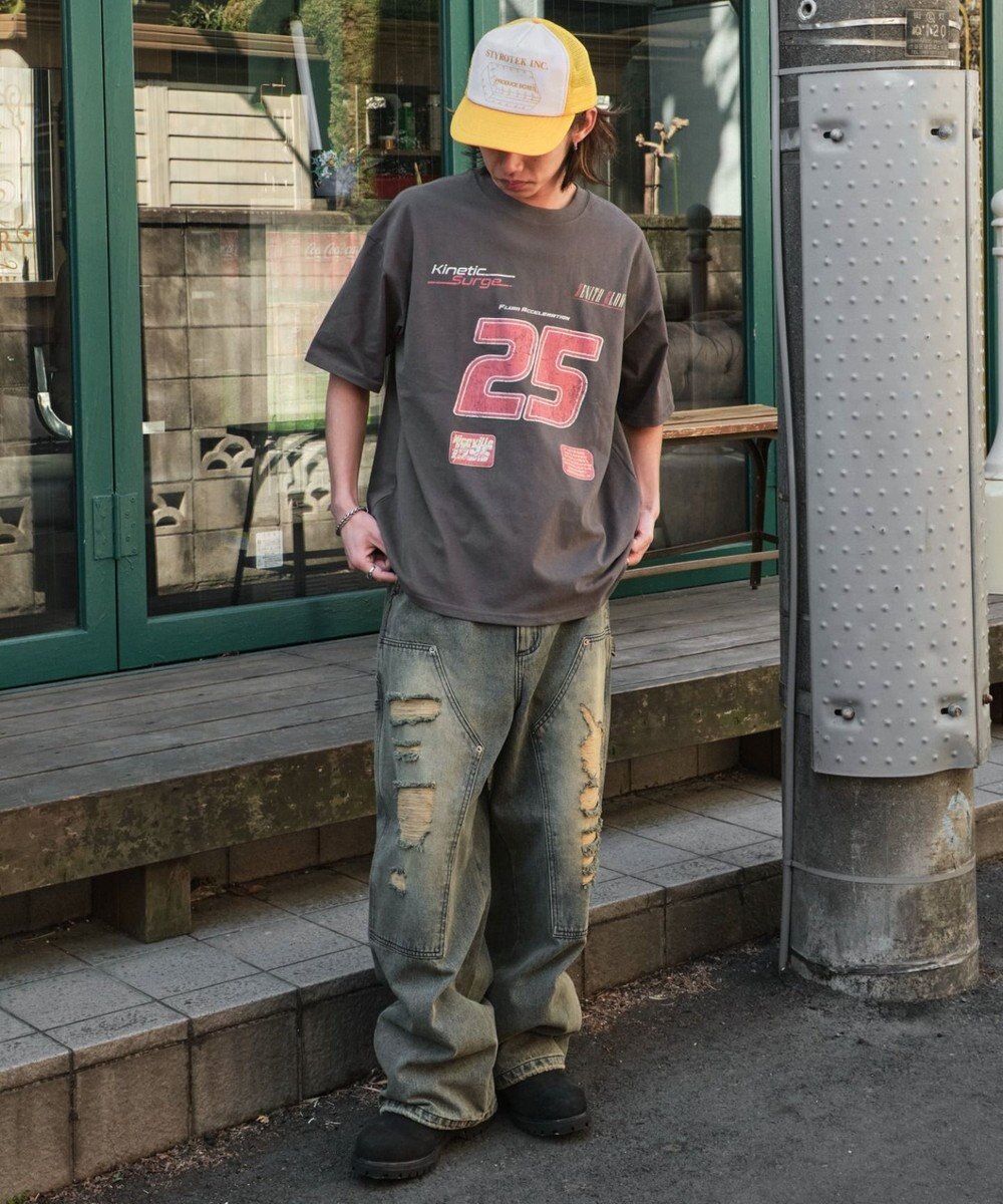 WEGO 【ユニセックス着用ITEM/SMLサイズ展開】ヴィンテージライクグラフィックT（SS） 