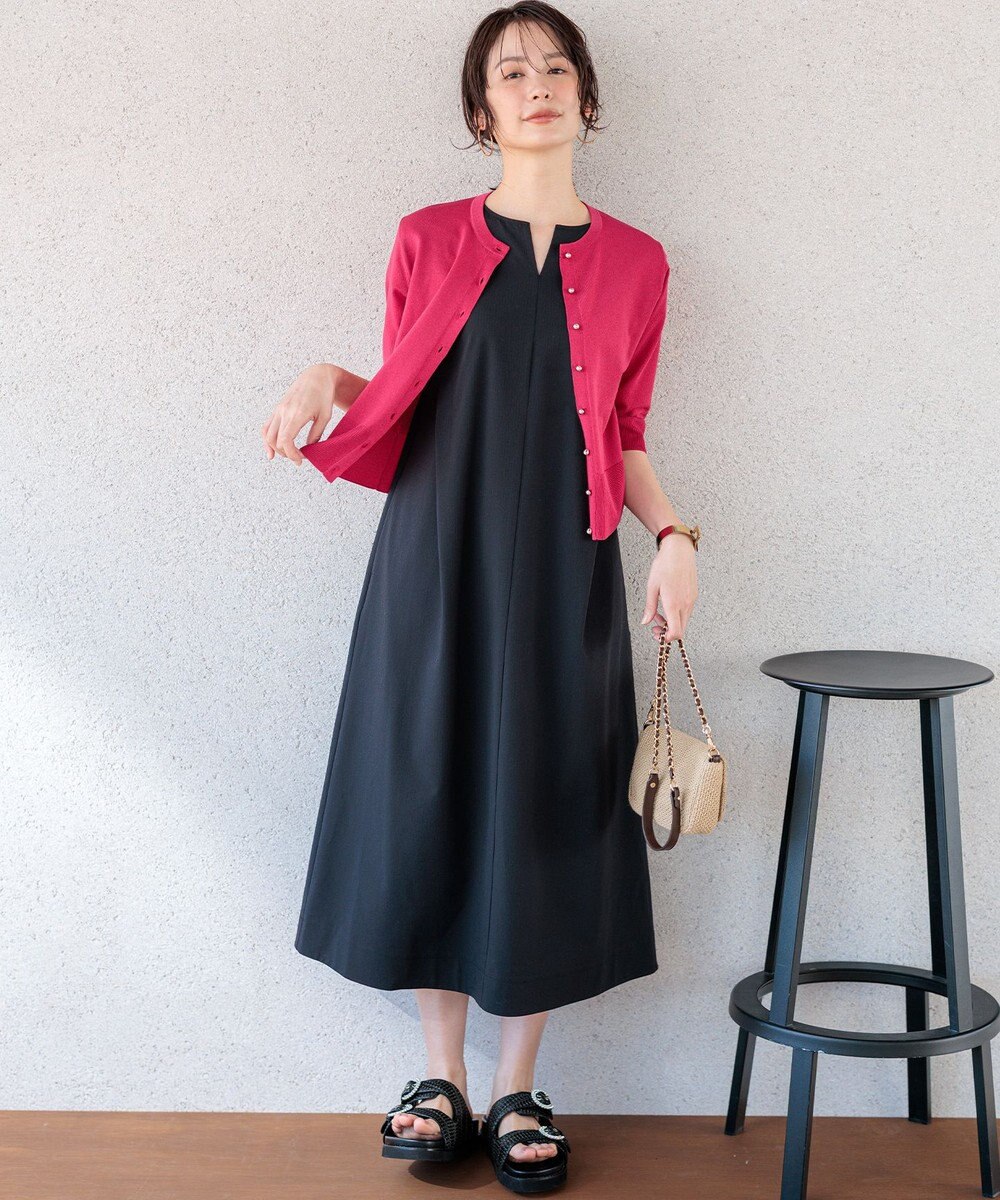 組曲 【先行予約】シアーニット5分袖 カーディガン 