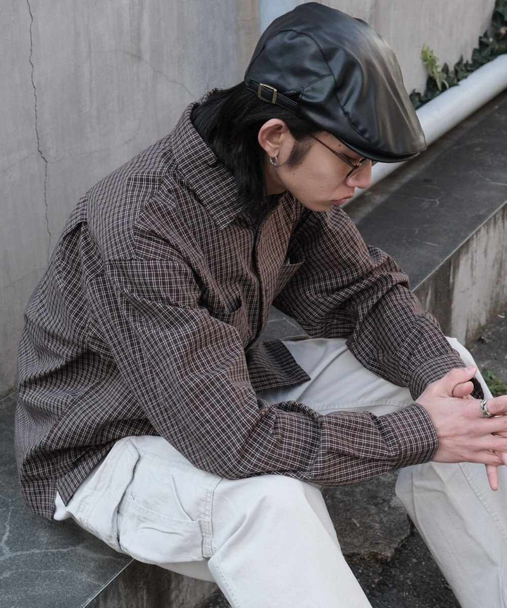 WEGO ミニマムチェックショートシャツ（LS） 