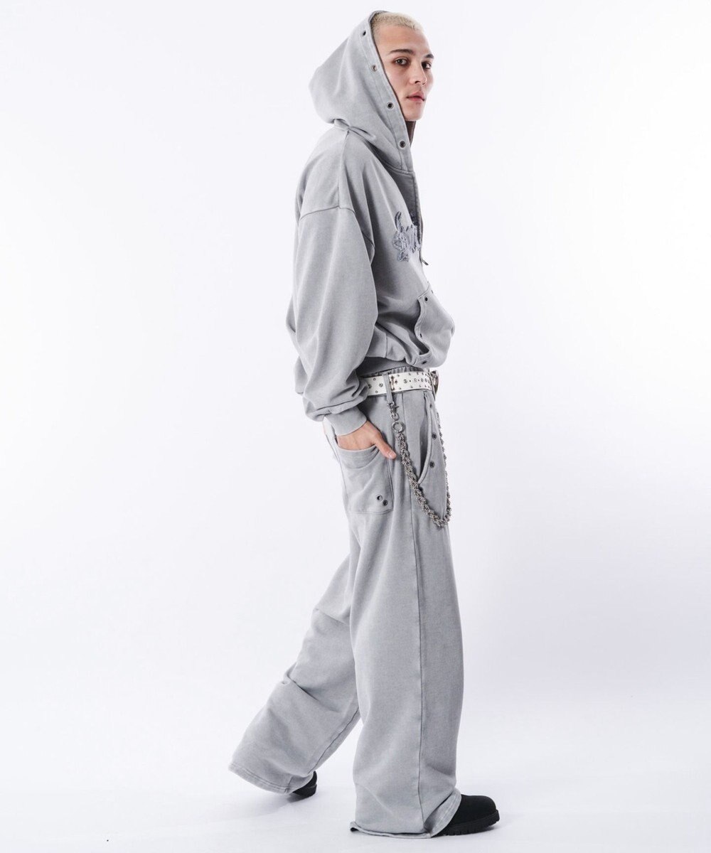 WEGO 【ウエストゴム/ユニセックス着用ITEM】ブリーチハトメスウェットパンツ 