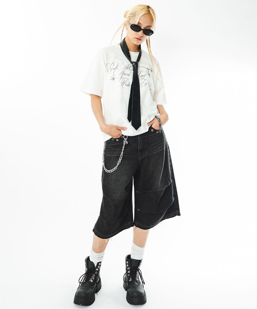 WEGO 【ユニセックス着用ITEM/MLサイズ展開】クロップドグラフィックT（SS） 