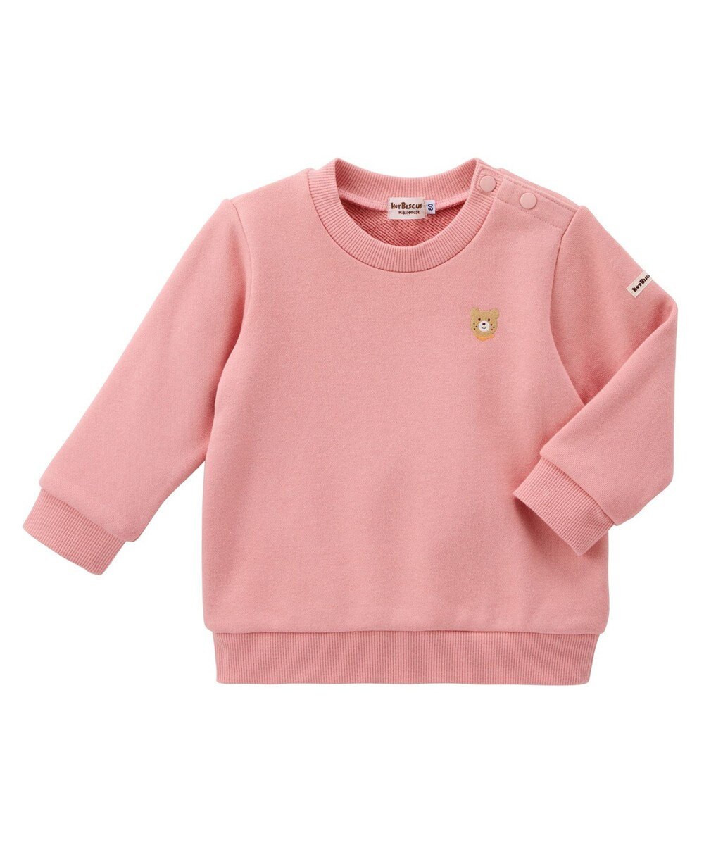 MIKI HOUSE HOT BISCUITS 【70-120cm】【Everyday Series】ワンポイント くすみカラー裏毛パイルトレーナー 
