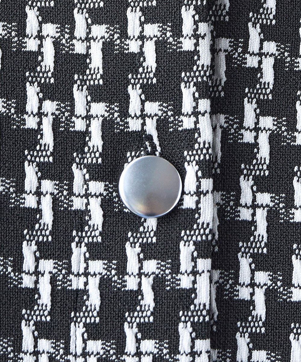 Tiaclasse 【洗える】カットジャガードコンパクトカーディガン 