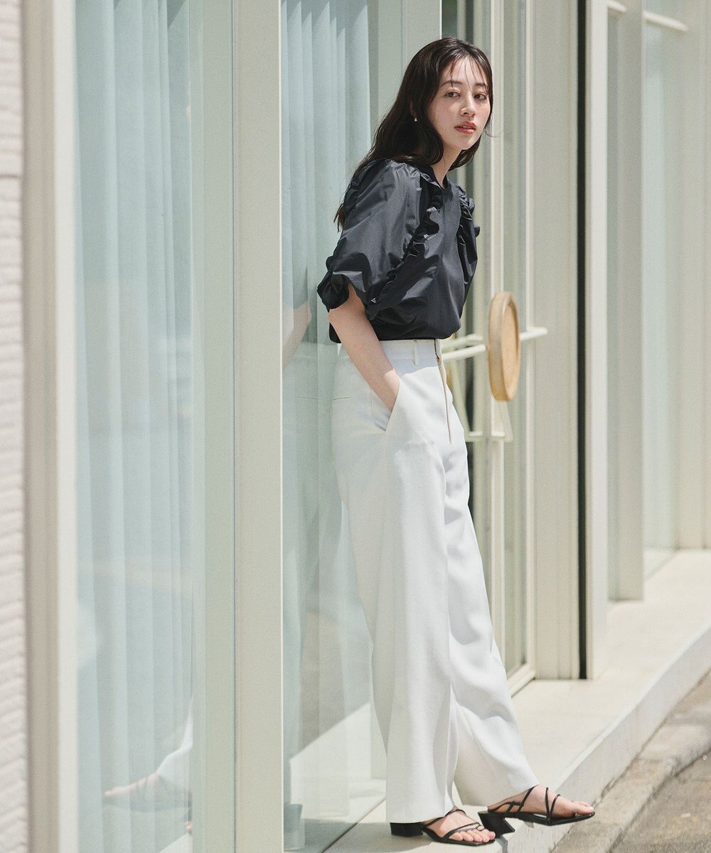 #Newans 【撥水・吸水速乾】コンビネーションフリルスリーブカットソー 