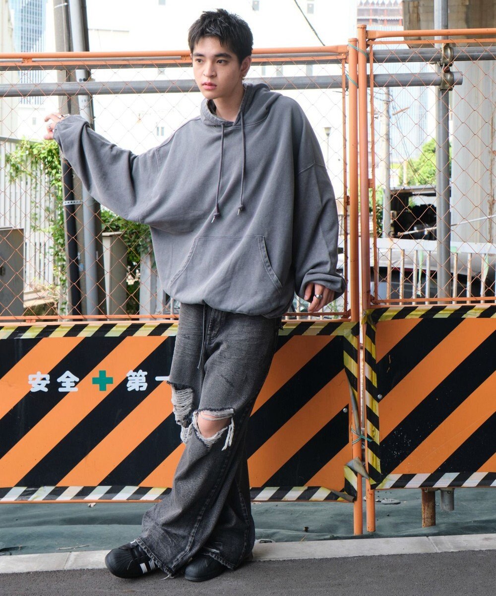 WEGO アシッドウォッシュバルーンパーカー 