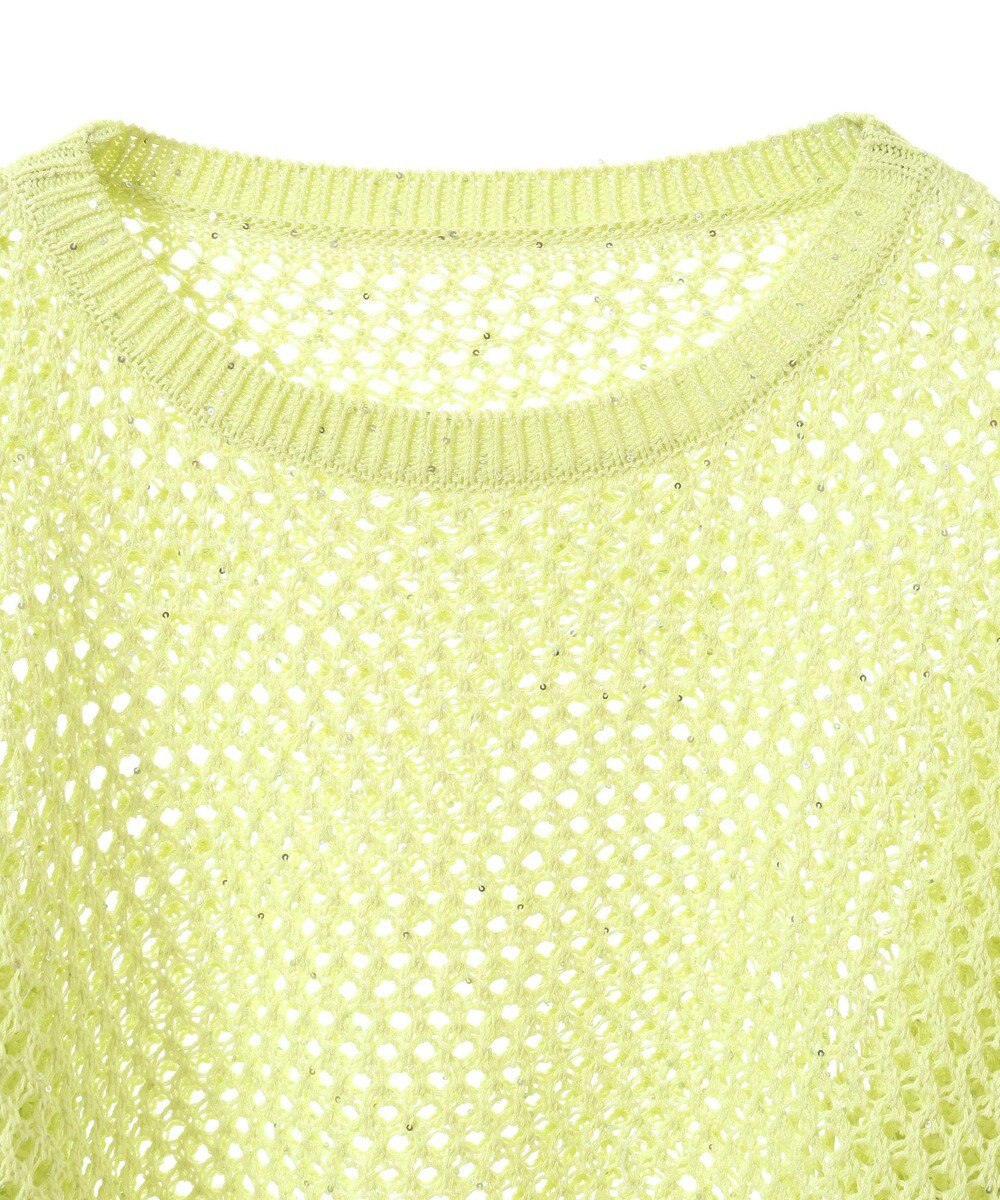 earth music&ecology スパンコールメッシュニットプルオーバー 