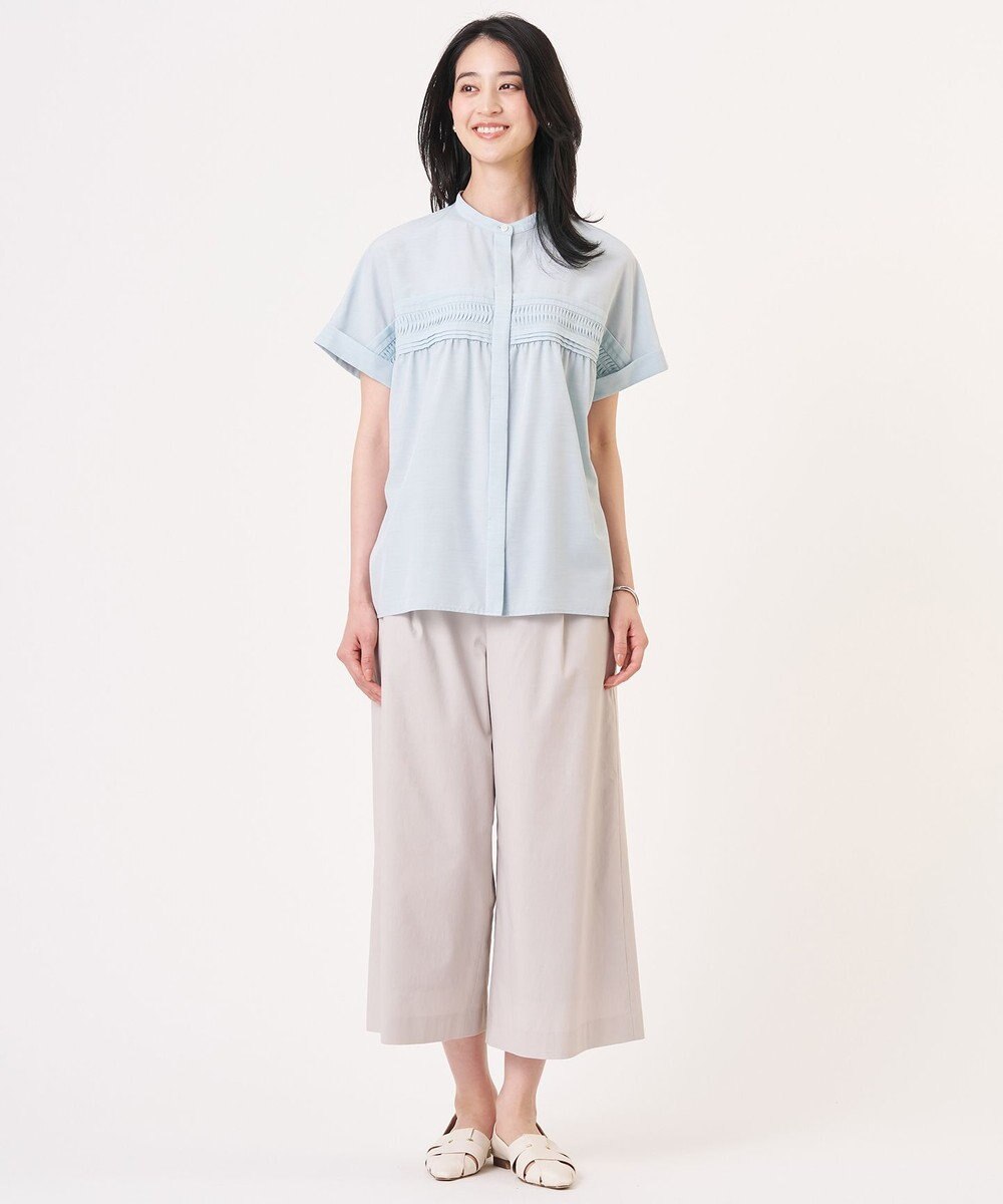 J.PRESS LADIES L 【人気素材】セルロースリネンストレッチ クロップド パンツ 