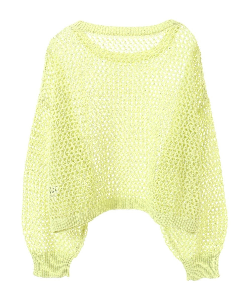 earth music&ecology スパンコールメッシュニットプルオーバー 