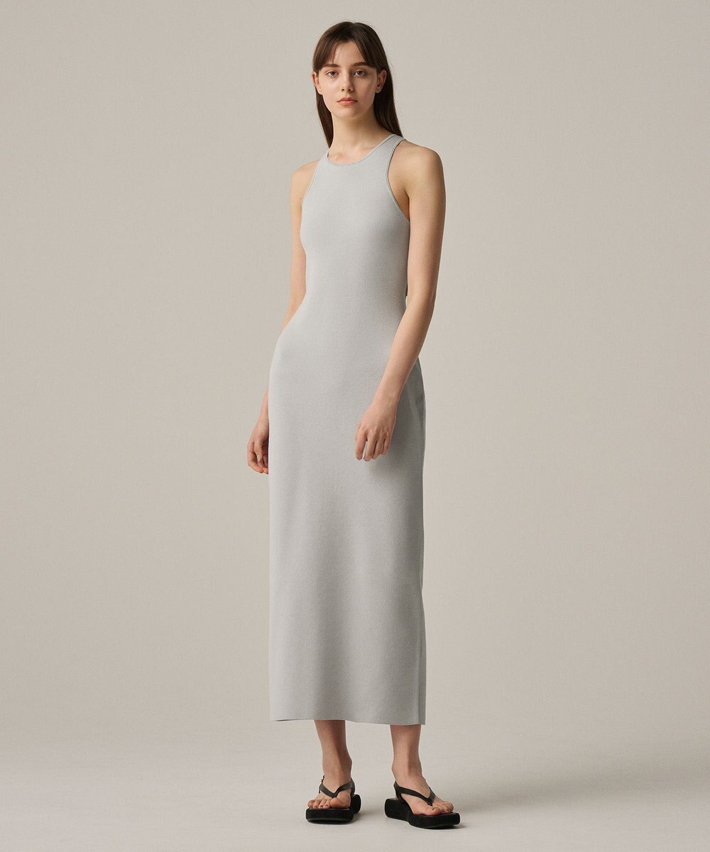 uncrave 【手洗い可】ドライタッチ ニット アメスリ バックオープン ワンピース（uncrave WHITE） 