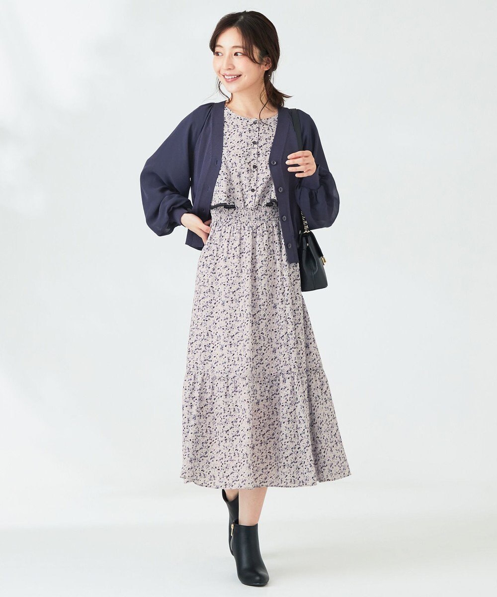 ANY SIS 【洗える】シアースリーブ カーディガン 