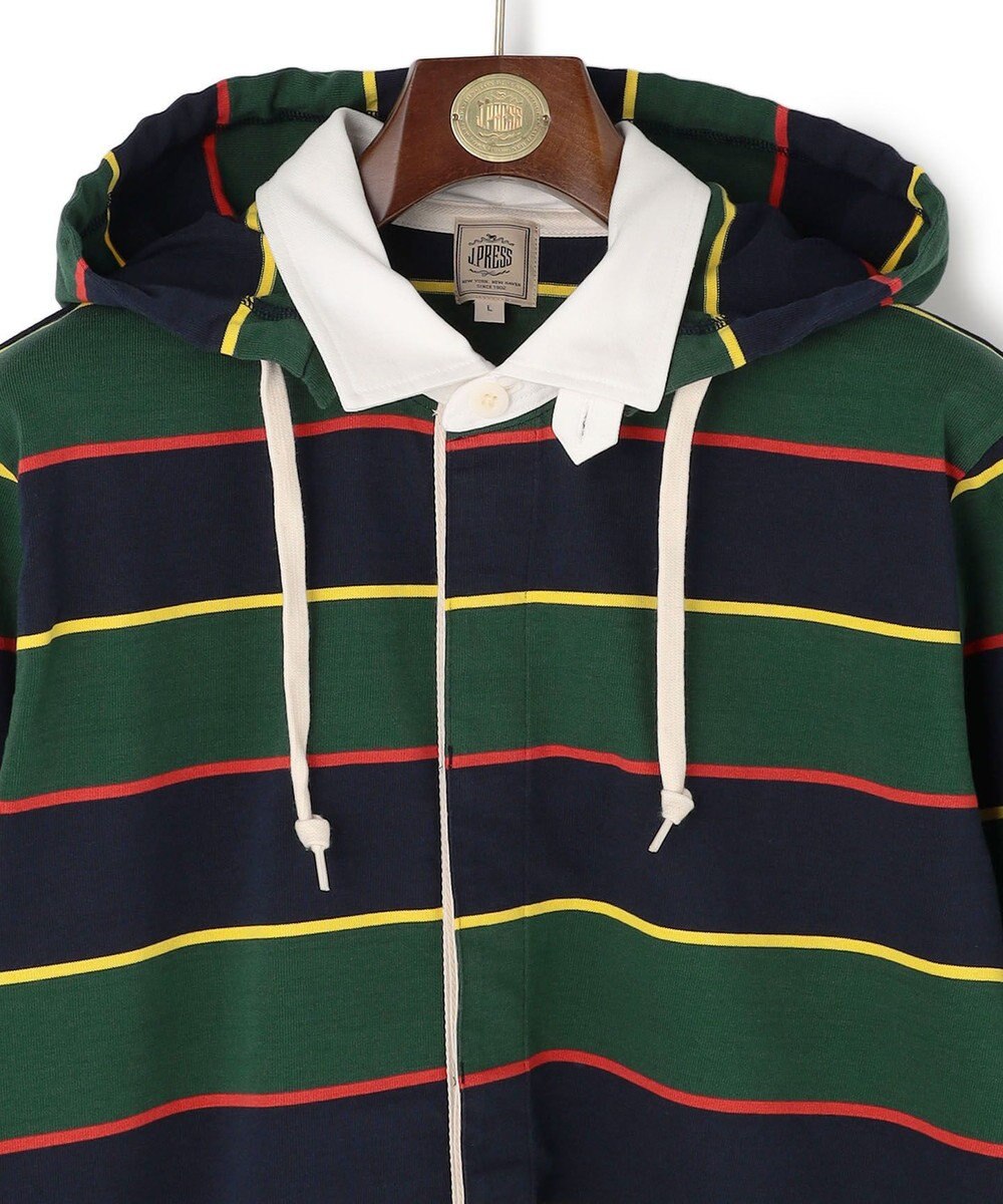 J.PRESS MEN 【フード取り外し可】フーデット ラガーシャツ 