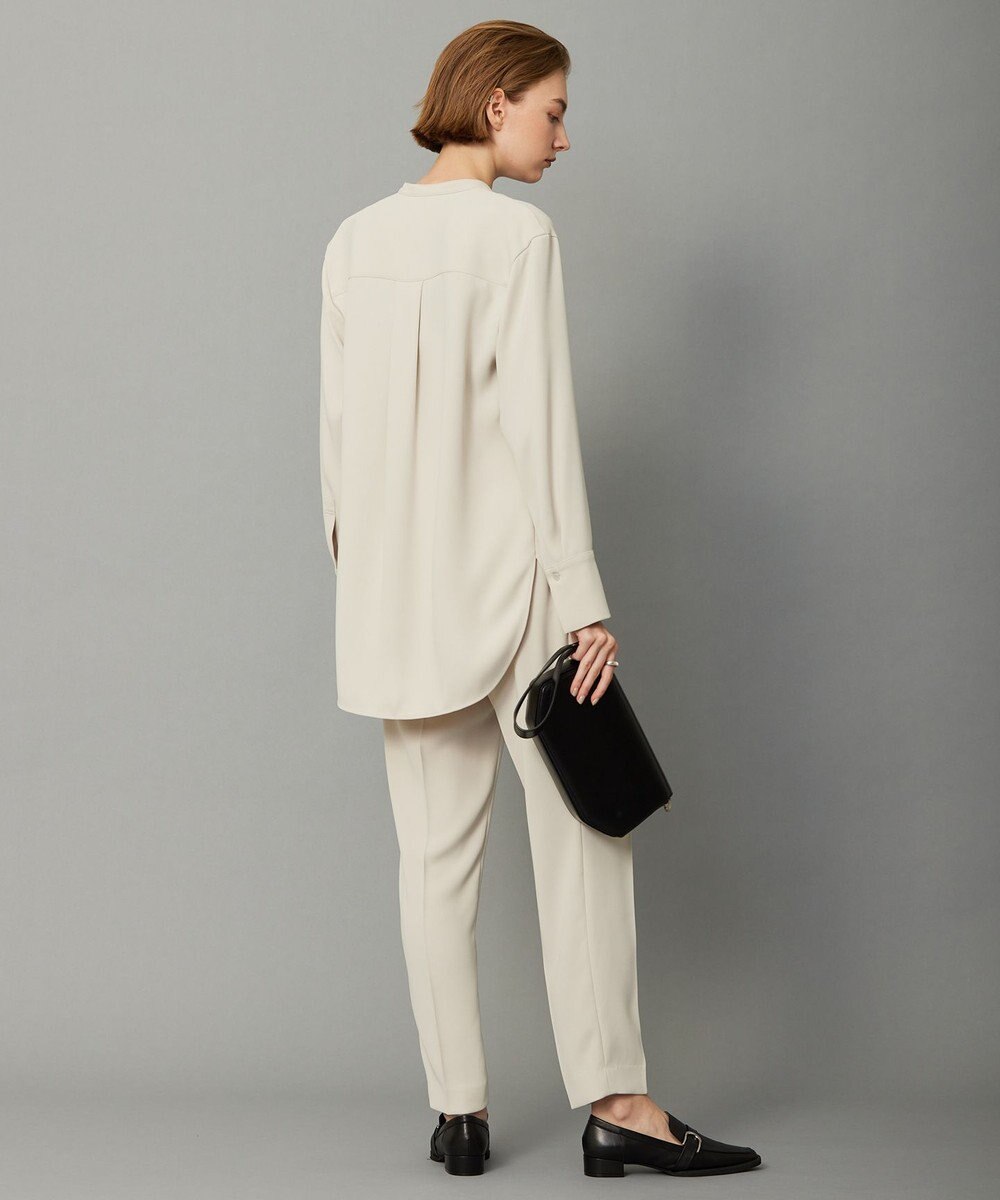 ICB 【WEB限定カラーあり・洗える】 ライトダブルクロス バンドカラーシャツ 