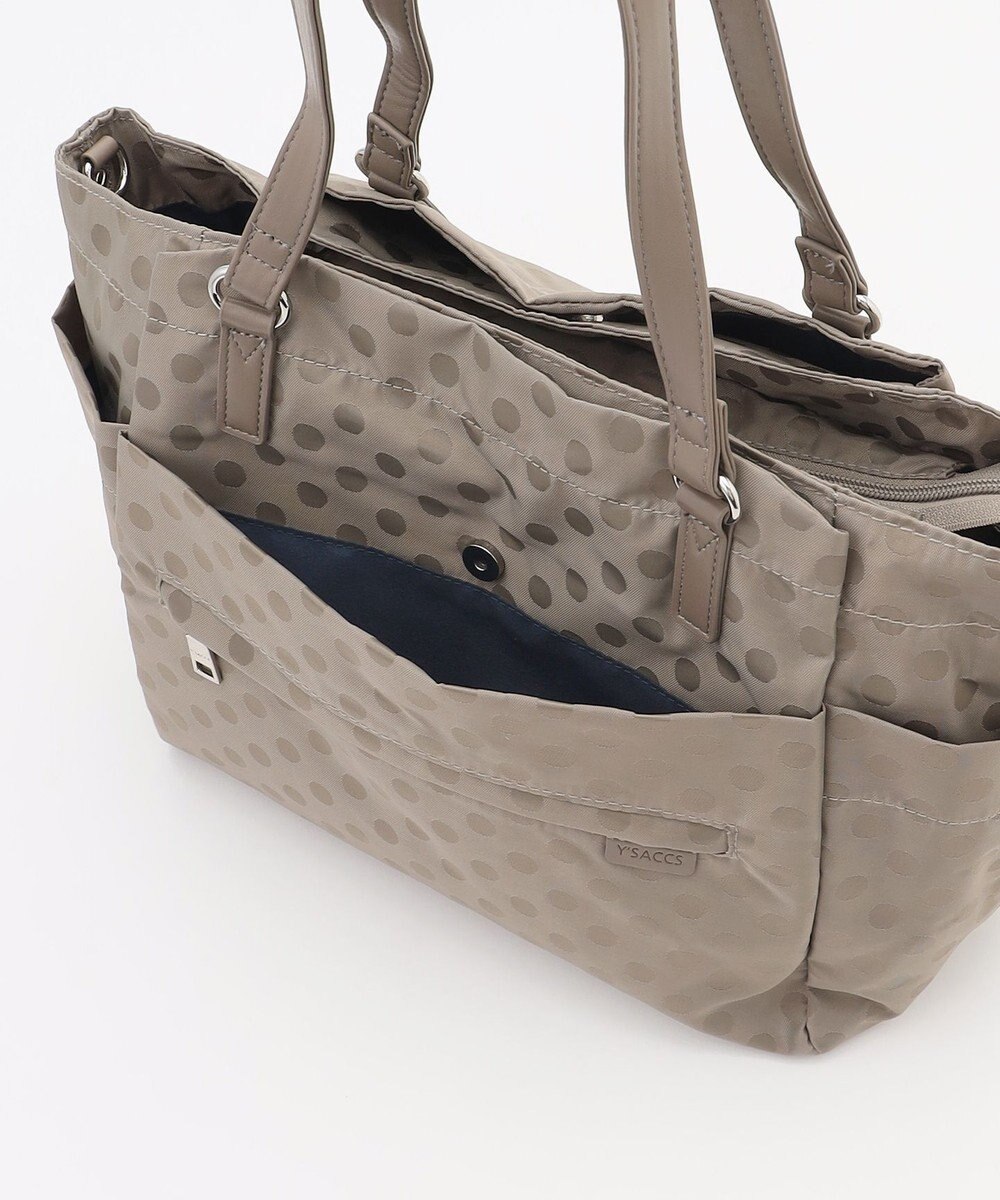 Y'SACCS ドットジャガードポーチ付きトートバッグ 