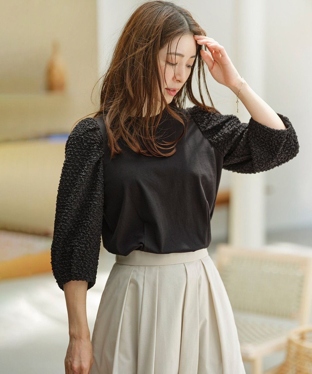 組曲 S シャーリングシフォン袖 トップス 