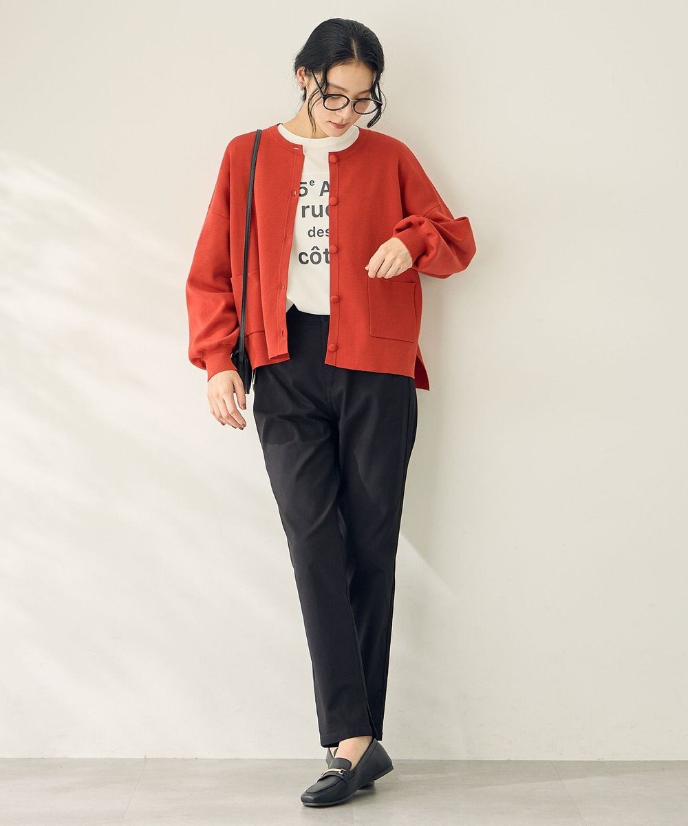 ANY スウェットライクニットカーディガン 