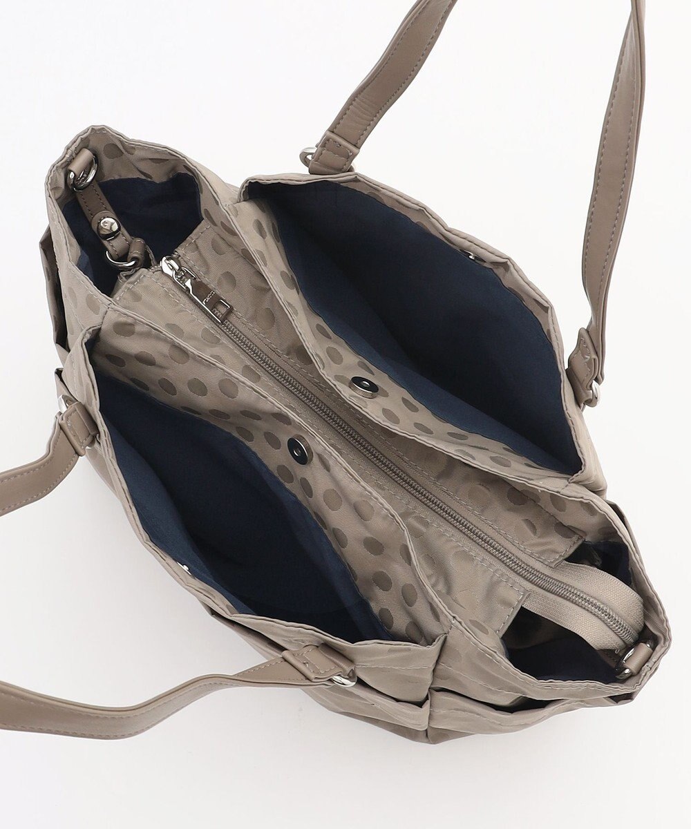 Y'SACCS ドットジャガードポーチ付きトートバッグ 