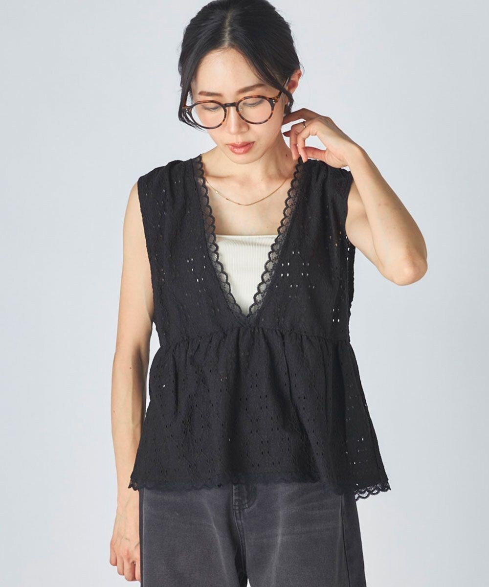 OP／FILA 【Ocean Pacific】Vネックレースビスチェ 