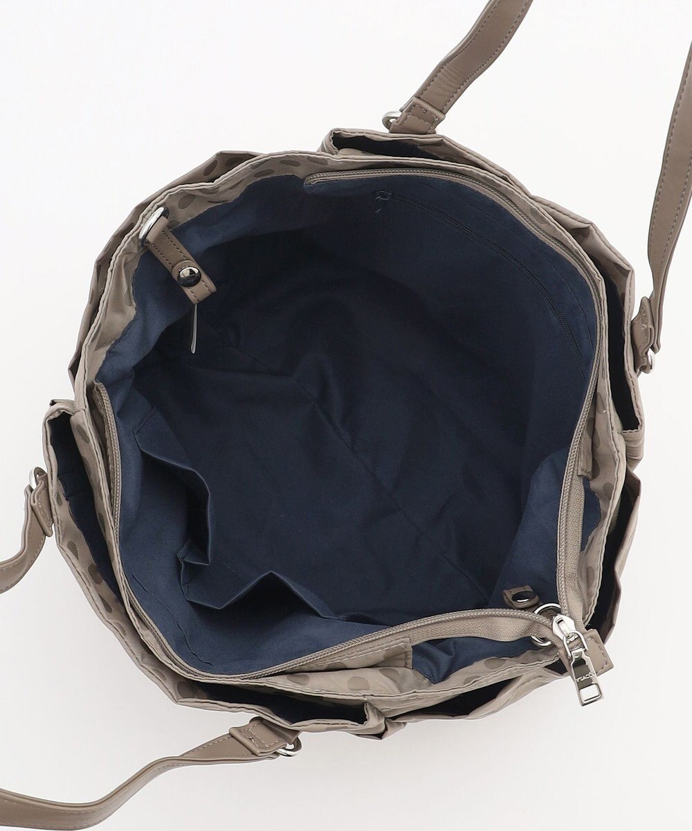 Y'SACCS ドットジャガードポーチ付きトートバッグ 