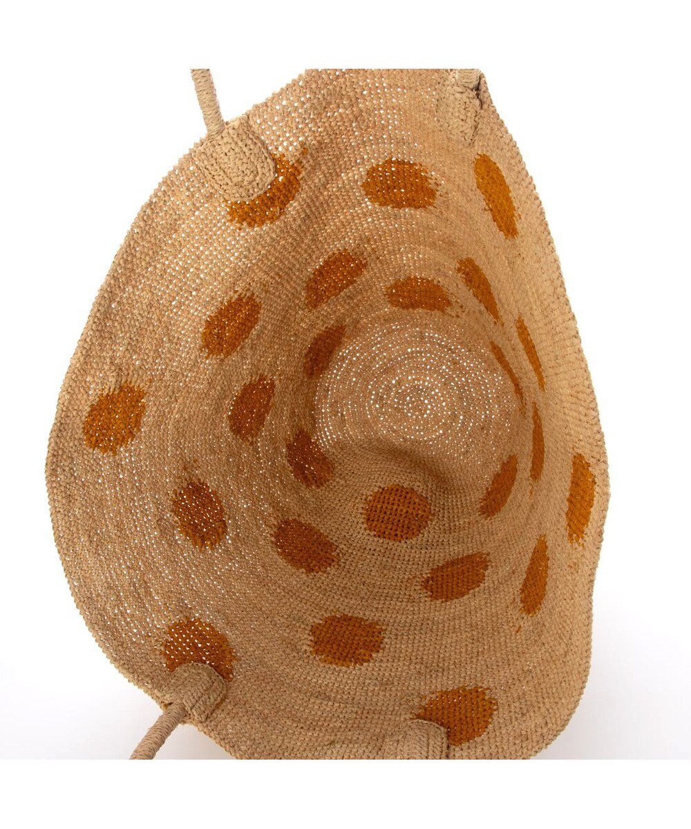 UNBILLION カシュカシュ cachecache / ドット柄ラフィアビッグトートバッグ カゴバッグ 