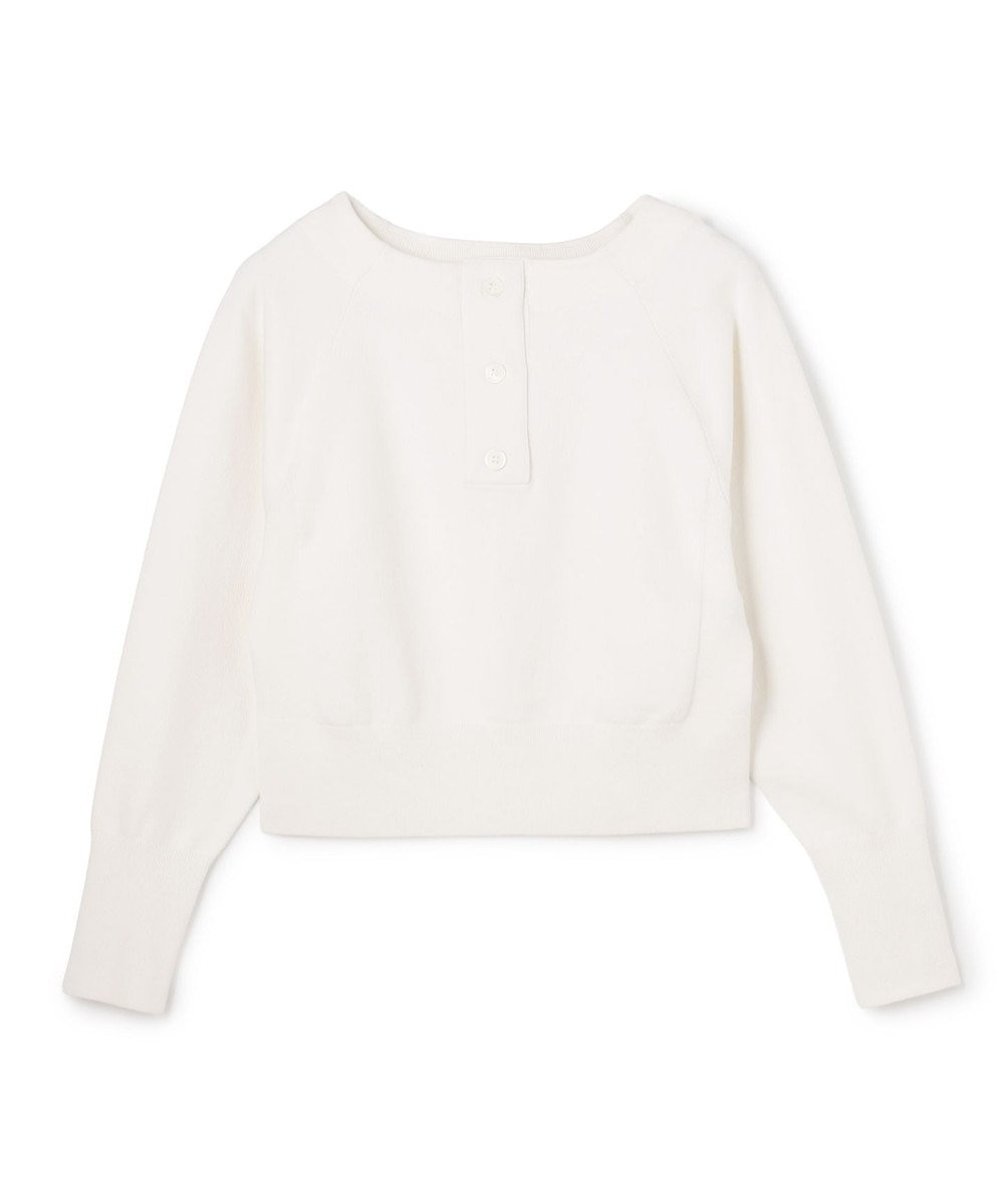 uncrave スウェットライクニット ヘンリーネックトップス 