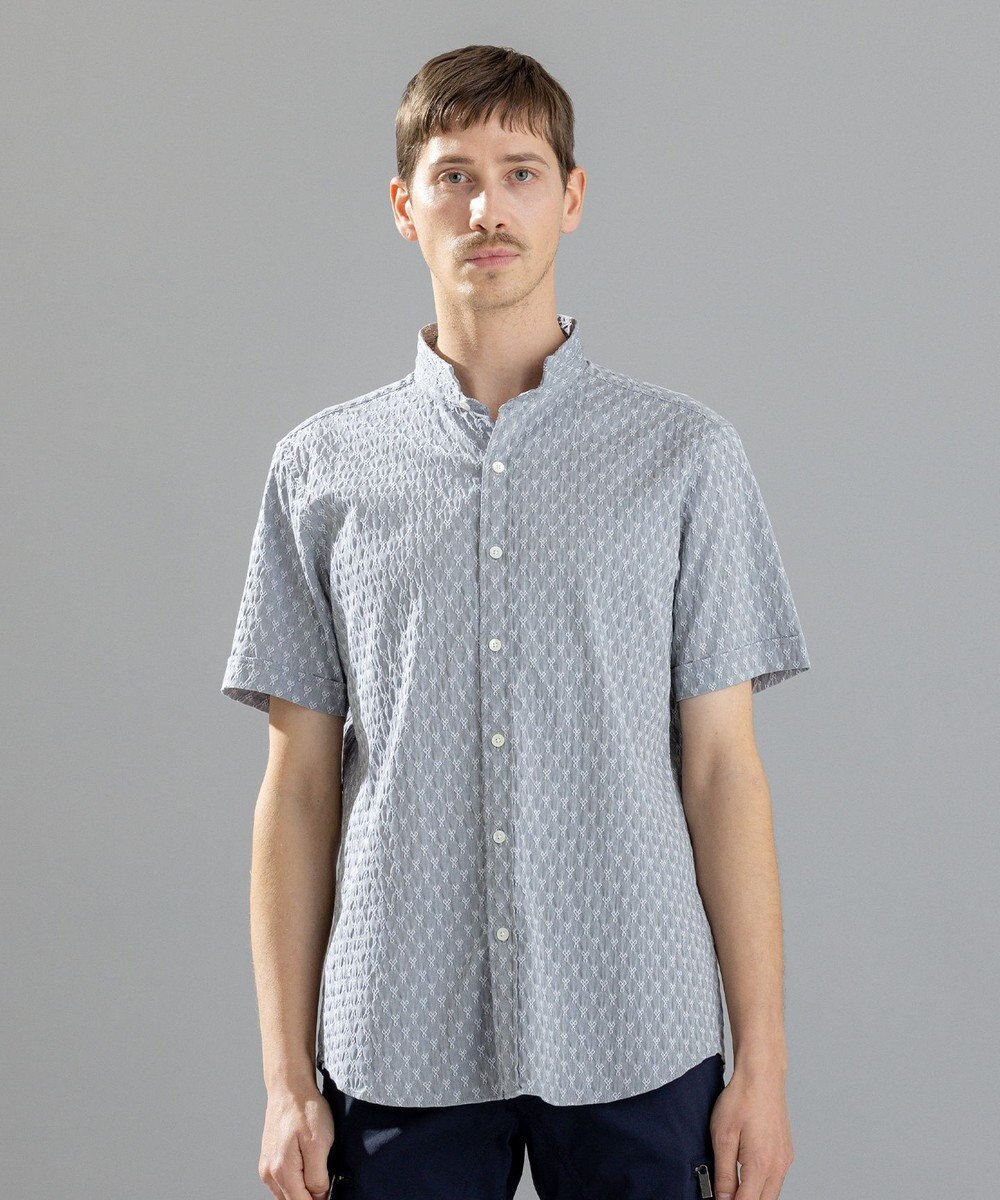 JOSEPH HOMME シガーカッタージャガード　ウイングカラー半袖シャツ 