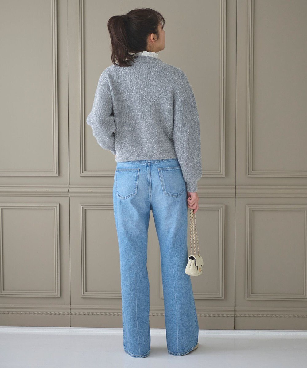 Feroux 【洗える】ラメシャギー カーディガン 