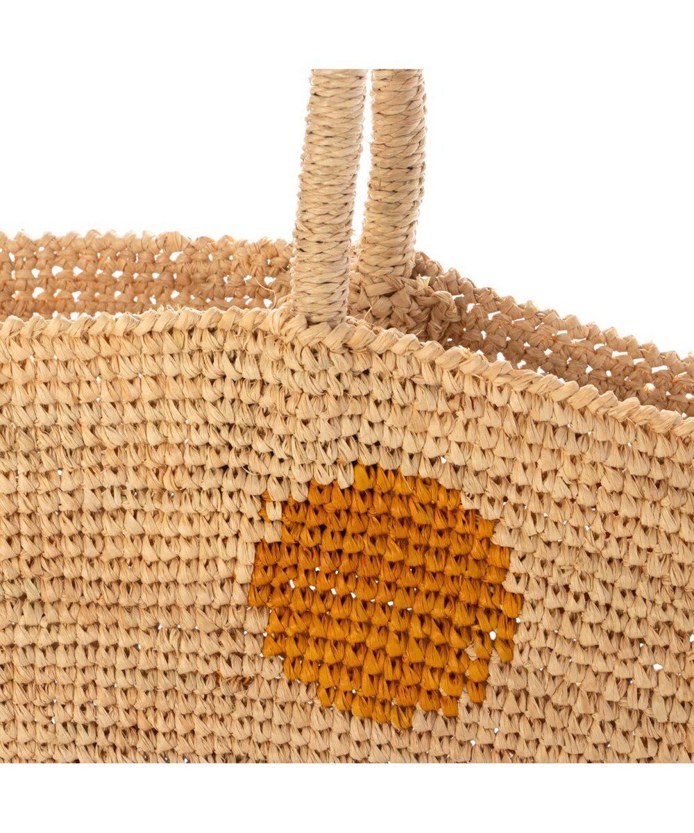 UNBILLION カシュカシュ cachecache / ドット柄ラフィアビッグトートバッグ カゴバッグ 