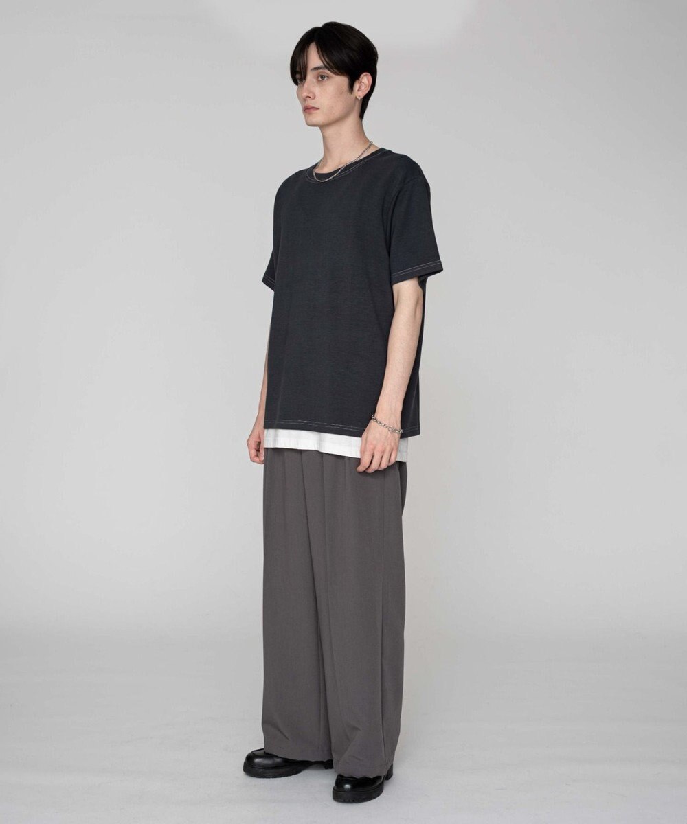 WEGO 【ユニセックス着用ITEM/MLサイズ展開】カラーステッチT（SS） 