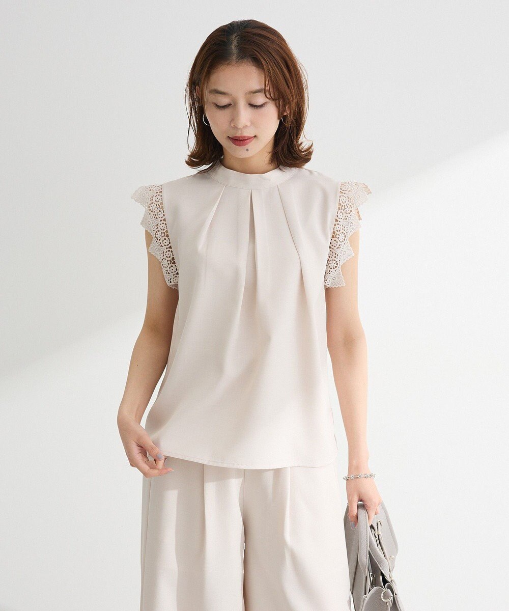 Green Parks ・ＥＬＥＮＣＡＲＥ　ＤＵＥ　リネンライクフリルブラウス 