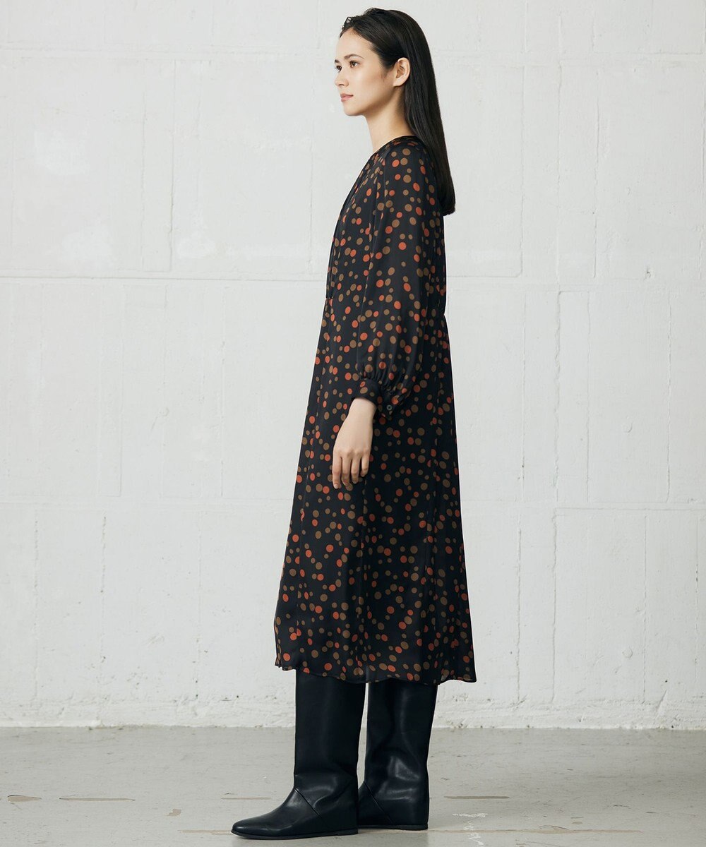 自由区 L マルチポルカドットプリント ワンピース 