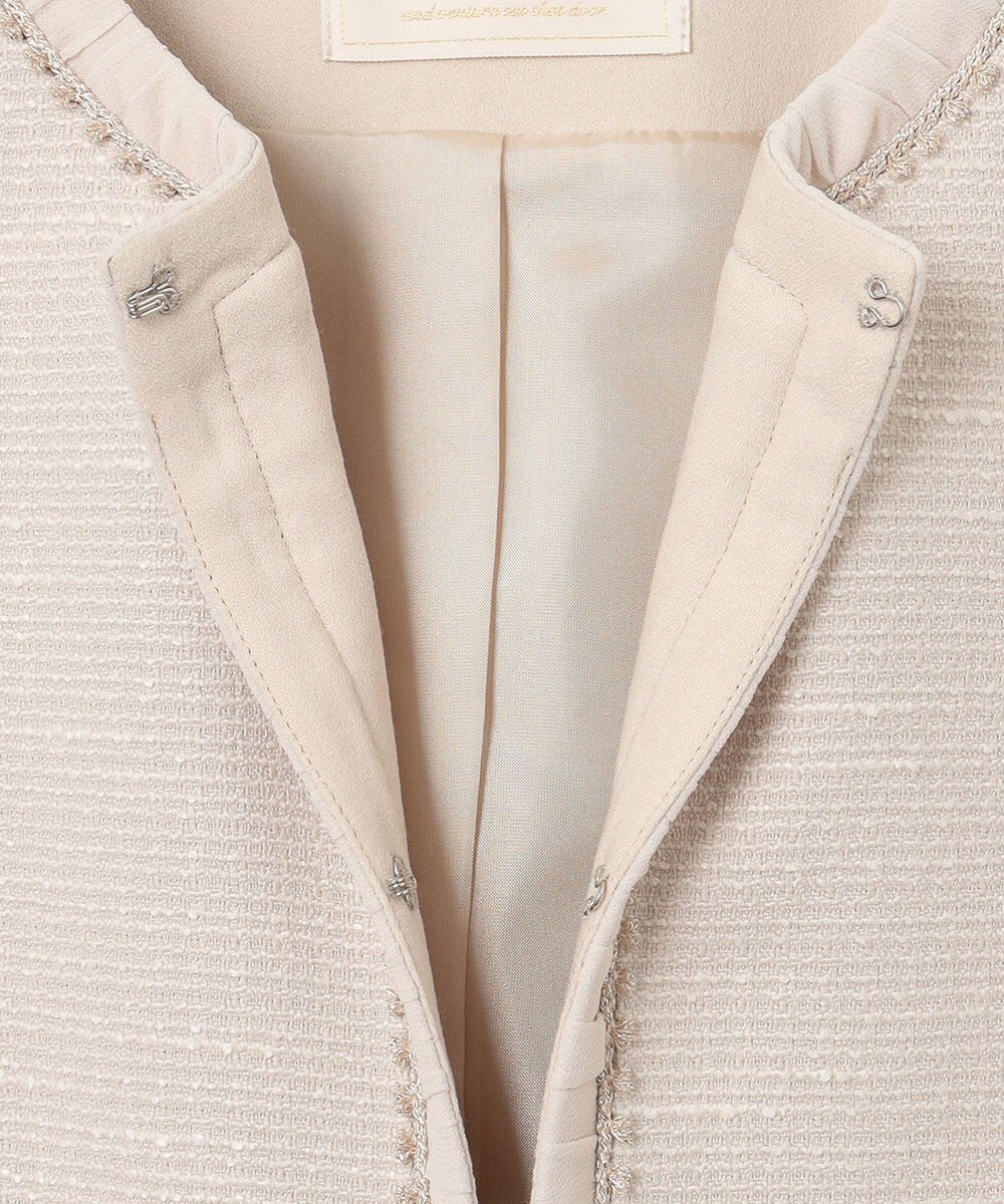 ANY SIS 【セットアップ対応】リップルボーダー ノーカラー ジャケット 