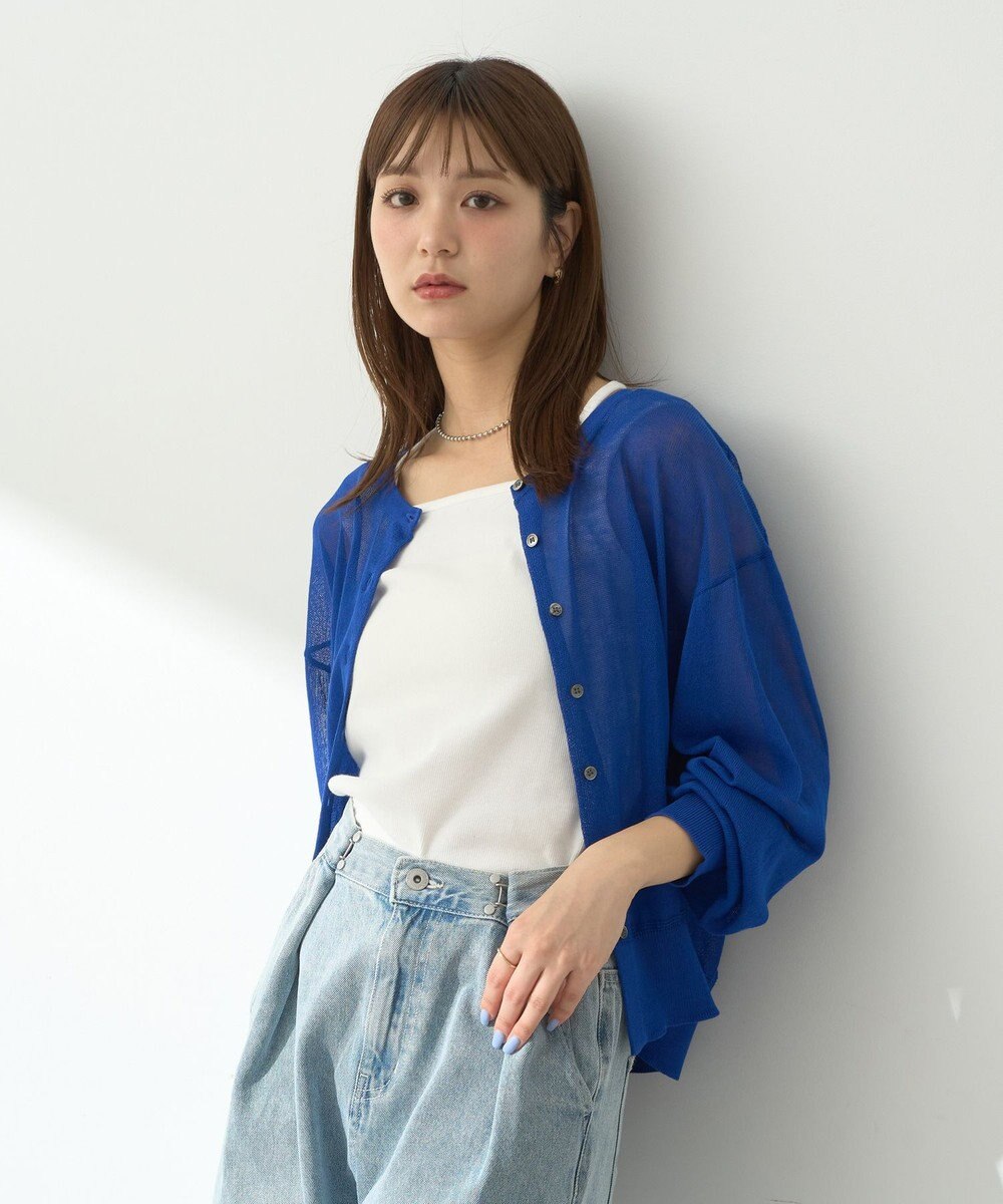 earth music&ecology 【予約】接触冷感シアークルーニットカーディガン 