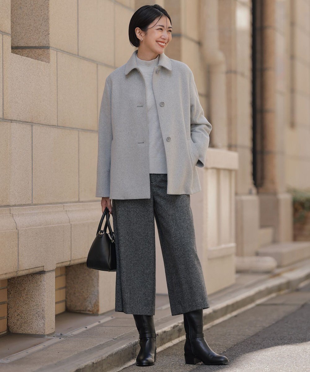 J.PRESS LADIES シルクネップツイード クロップド パンツ 