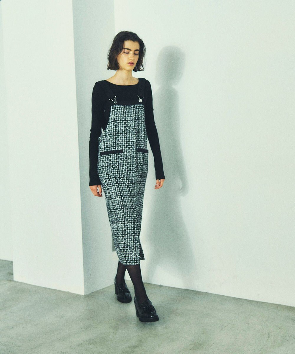 GRACE CONTINENTAL ミディツイードジャンパースカート 