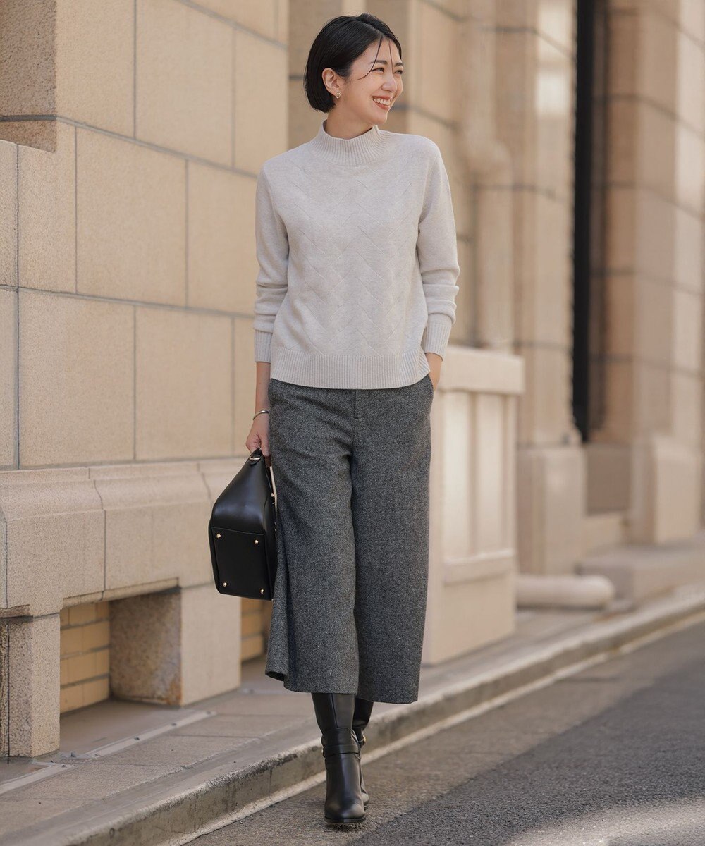 J.PRESS LADIES シルクネップツイード クロップド パンツ 