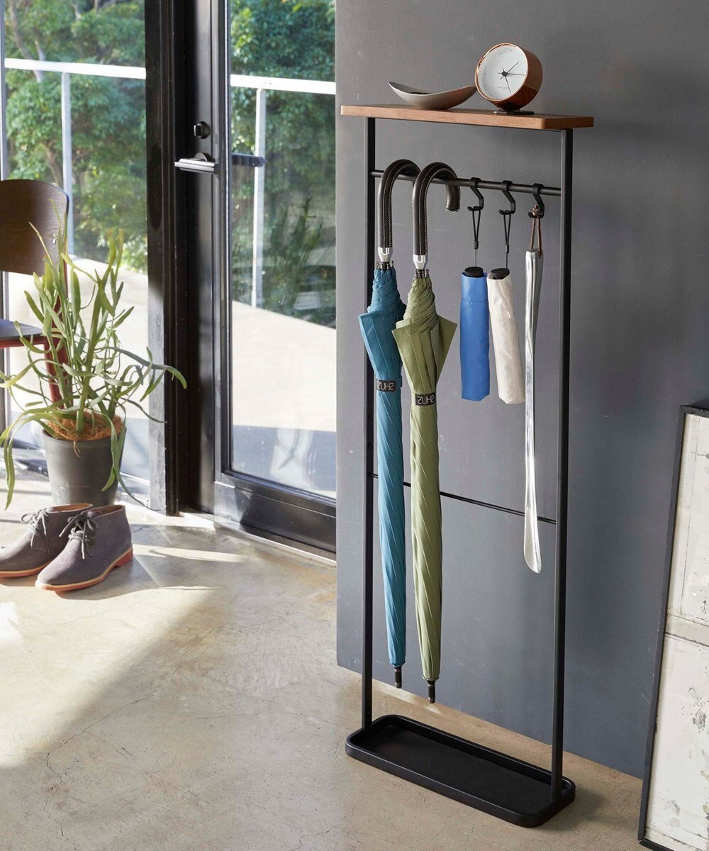 tower 天板付き引っ掛け傘立て タワー  ブラック 