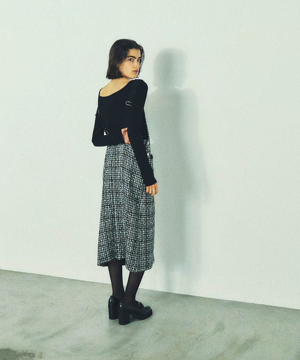 GRACE CONTINENTAL ミディツイードジャンパースカート 