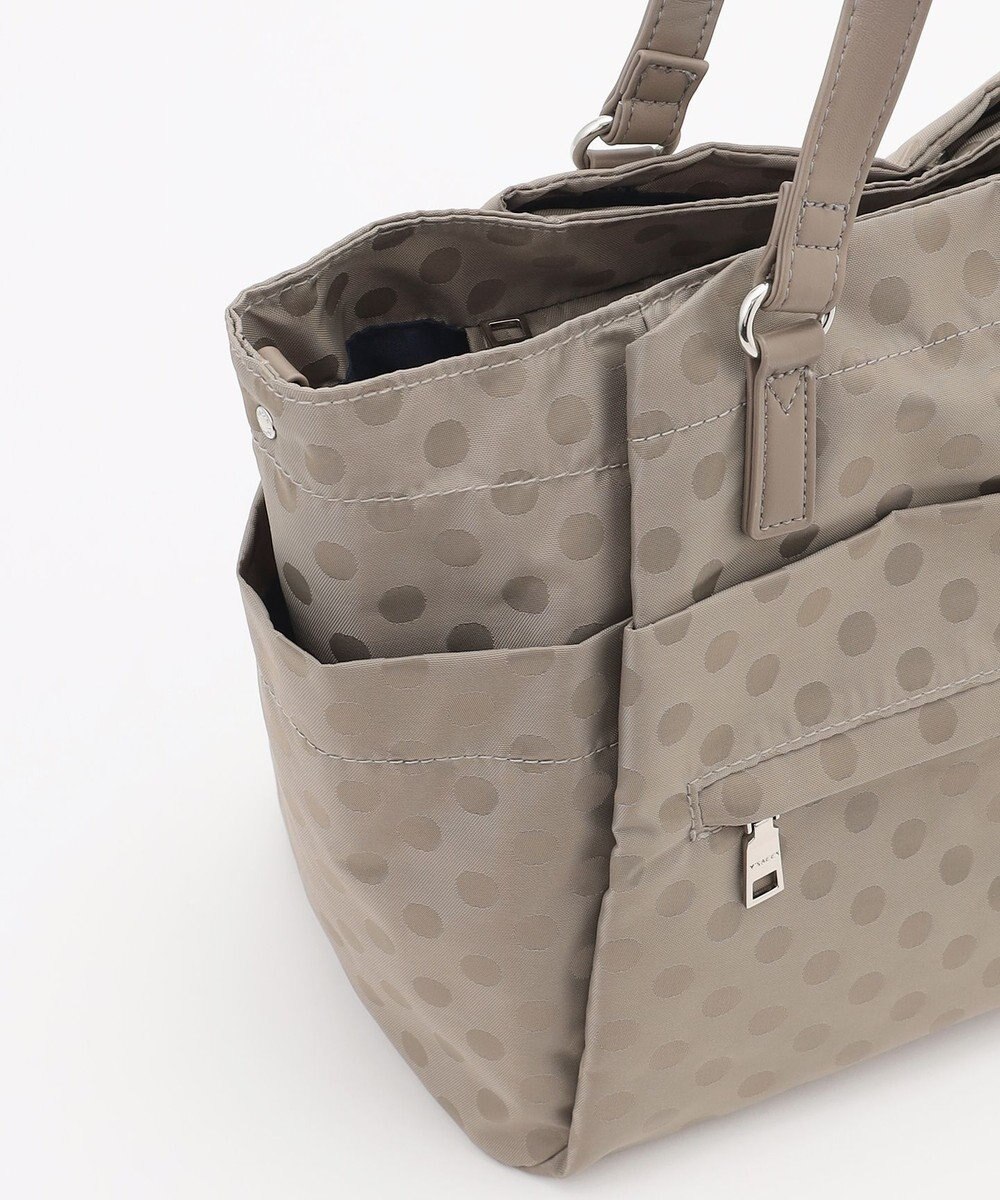 Y'SACCS ドットジャガードポーチ付きトートバッグ 