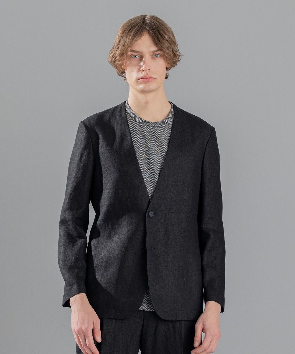 JOSEPH HOMME ペアースキンリネン　ノーカラージャケット 